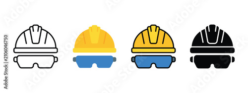 Safety Helmet Icon for Construction Workers and Renovation Site Protection