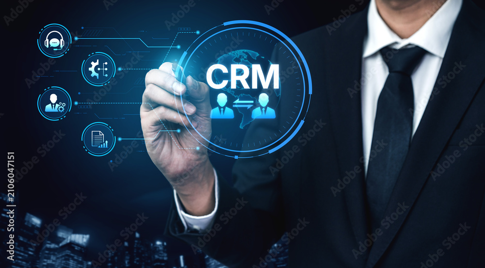 Obraz premium CRM platforms improve customer relationships through data analysis, CRM communication tools, and automation. CRM systems support customer management, tracking, and CRM relationship success. Spline