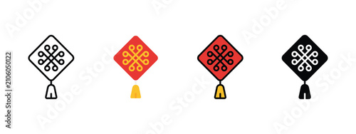 Chinese Knot Icon for Lunar New Year Good Luck and Festival Decorations