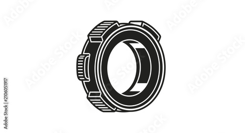 Cuadro en lienzo Mechanical watch bezel and industrial gear part.
