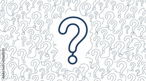 Foto Large Question Mark Over Background of Small Question Marks