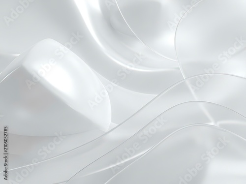 White Abstract Silk Wave Texture Background, Elegant Flowing Fabric Design
