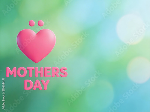 Mothers Day heart and text