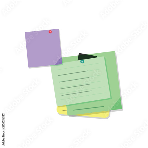 Colorful sticky notes with handwritten text on transparent background for organization and planning