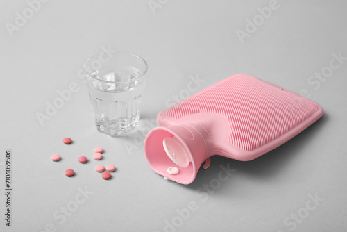 Hot water bottle with glass...