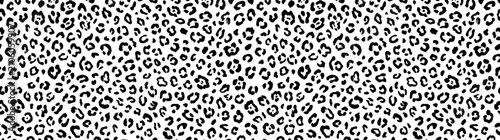 Foto Black and white animal print seamless pattern background