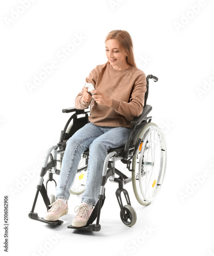 Mature woman in wheelchair ...