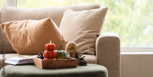 Cozy autumn home decor with...