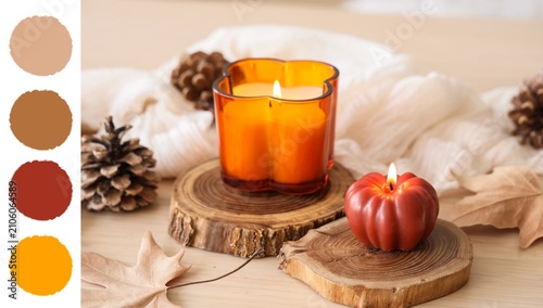 Autumnal home decor with bu...