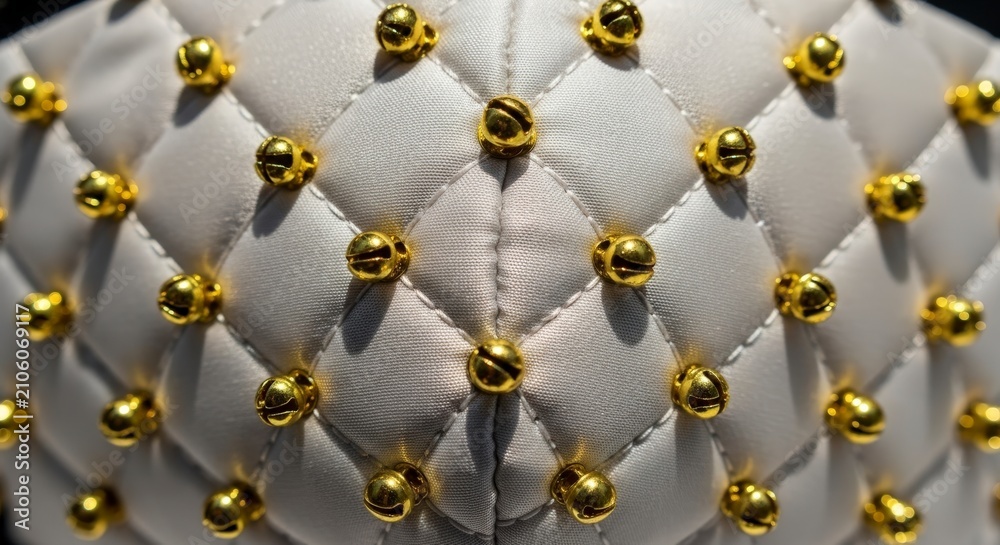 Obraz premium Luxurious white quilted leather texture background.