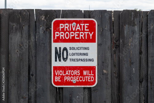 Obraz na plátne Private Property Sign