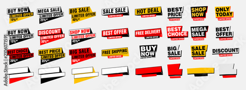 stickers and tags banners set, sales label collection suitable for design promotion media