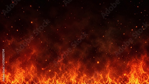 Inferno Background: A dramatic fiery inferno rages, with glowing embers and smoke rising against a dark backdrop, creating an intense and powerful visual effect.