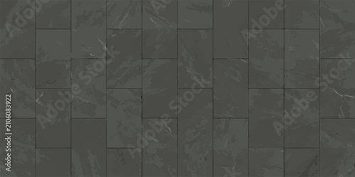 Foto Dark grey stone flagstone pavement tile pattern with dark tone stone work stone