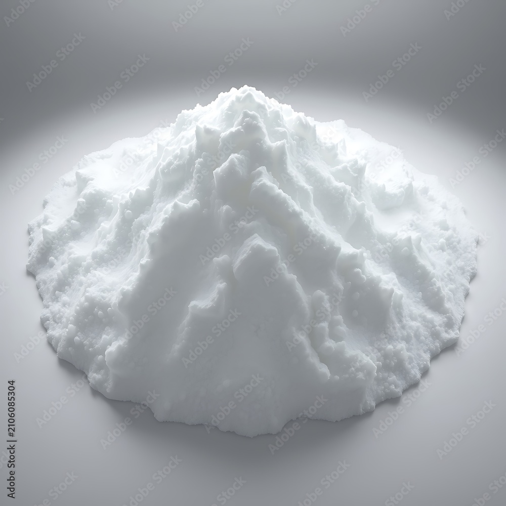 Fototapeta premium A pile of white powder on a gray surface
