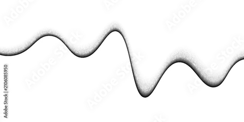 Wavy grain gradient texture. Black stippled flowing line background. Grunge noise dot work wallpaper for banner, poster, brochure. Undulate sandy backdrop with speckles, particles, granules. Vector