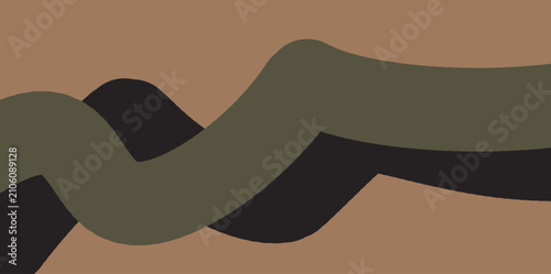 Natural organic shapes in brown, olive green, and black. Camouflage-inspired background for outdoor apparel branding, minimalist textile prints, and nature themes.