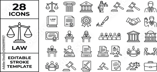 Εκτύπωση καμβά Legal and compliance icon set