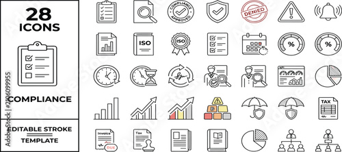 Εκτύπωση καμβά Legal and compliance icon set