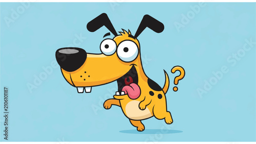 Принти на полотні Cartoon dog with surprised expression running.