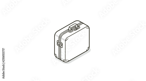 Картината върху платно Isometric line art travel suitcase icon