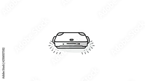 Foto Portable radio speaker icon with black outline.