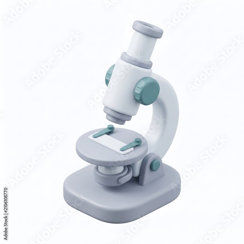 3D icon of scientific laboratory microscope for medical research or educational science study with microscope