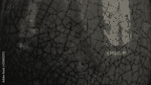 Fragmented star pattern halftone surface.