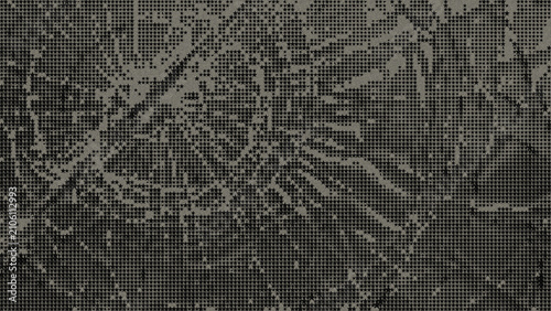 Starry halftone textured dark background.