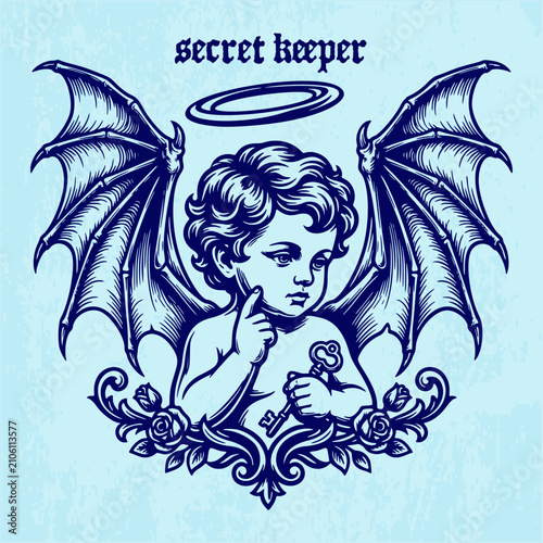 Schilderij op canvas Street streetwear cherub illustration vector