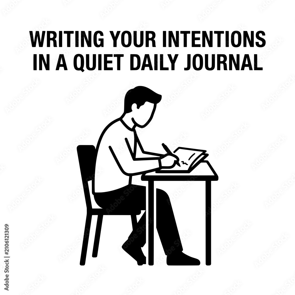 Fototapeta premium Person Writing in Journal at Desk Focused and Concentrated 1.