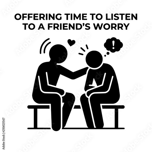 Offering Support A Friend Comforting Another During a Worrying Time.