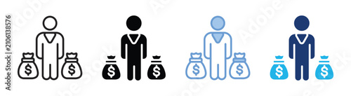 Investor icon set multiple style collection