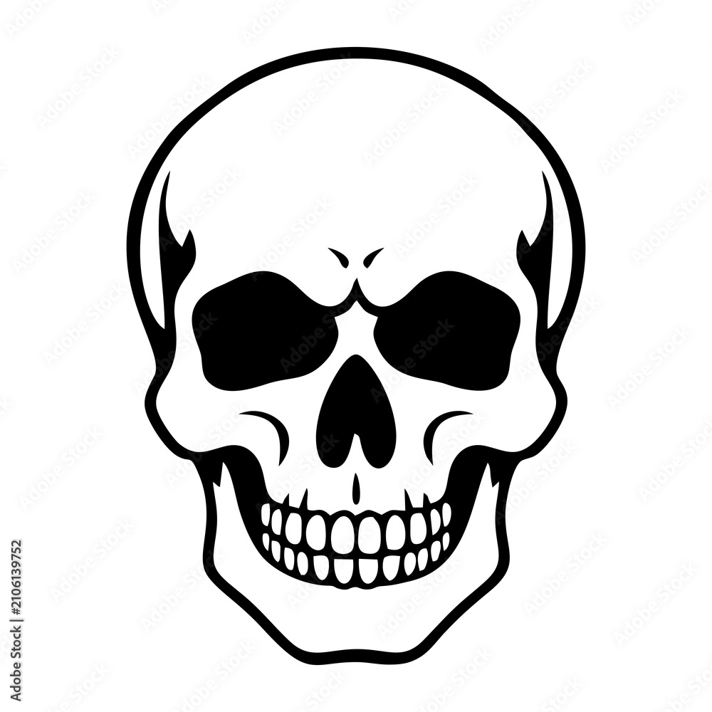 Fototapeta premium Black and white skull icon
