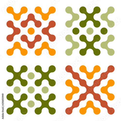 Abstract Organic Geometric Shapes Collection in Retro Mid Century Modern Style