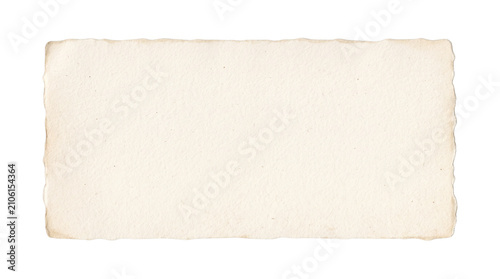 Torn handmade paper strip transparent PNG, isolated vintage parchment note cutout for labels and design overlays