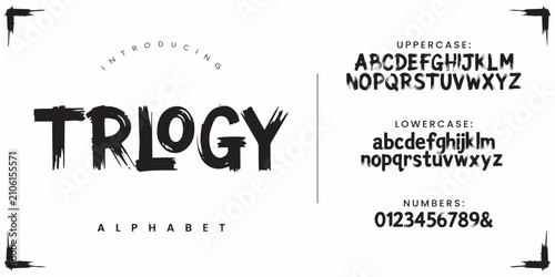 Bilde på lerret Trilogy font bold textured brush typeface for dynamic posters and energetic musi
