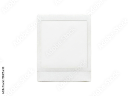 Photography Empty vintage instant film photo frame isolated on white background