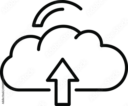 Cloud upload icon with arrow sign