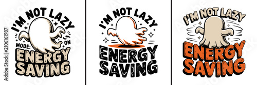 Картината върху платно Funny ghost energy saving quote