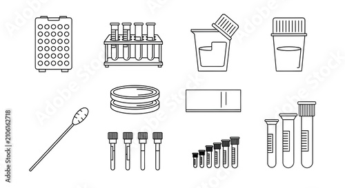 Scientific Lab Tools Line Icons