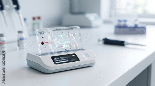 Advanced microfluidic lab-on-a-chip analyzer for automated medical diagnostics and biochemical research