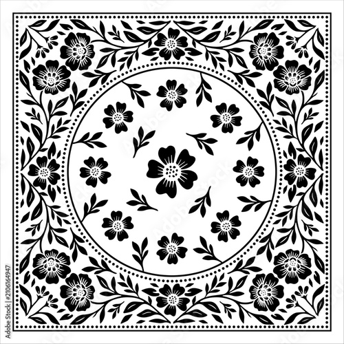 bandana skull rose drawing leaf illustration