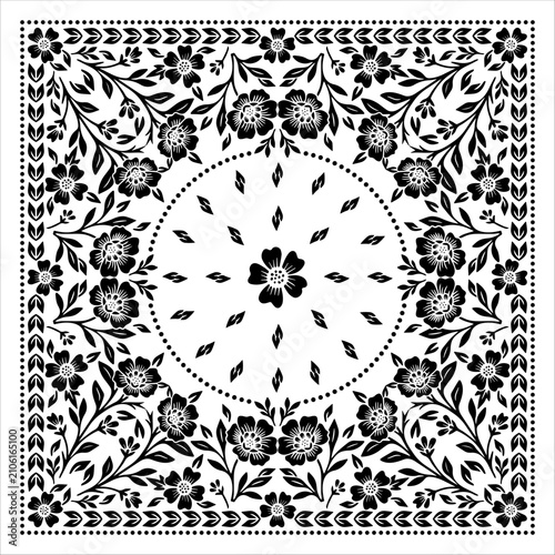 bandana skull rose drawing leaf illustration