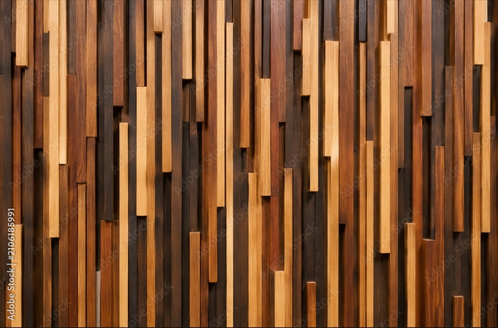 Fototapeta premium Colorful Modern Wood Wall Texture with Decorative Natural Timber Pattern