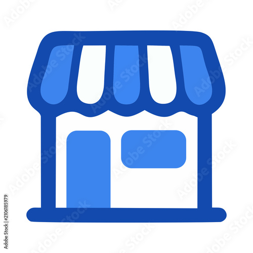 Slika na platnu Minimalist Store Icon Online Shopping Ecommerce Interface for Mobile App PNG