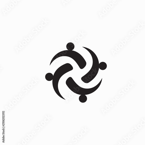 People Circle Teamwork Community Logo Design.