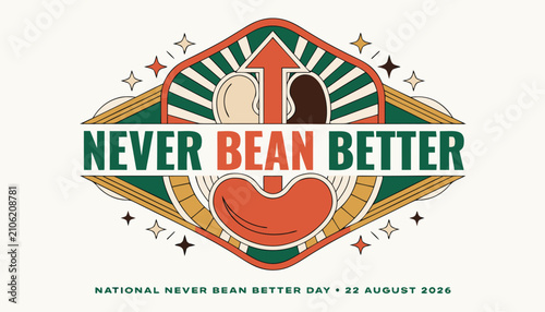 Canvas Print Retro style graphic design for national never bean better day