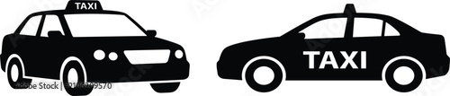 Photography Taxi cab silhouette icon set vector illustration public transport service collection design project