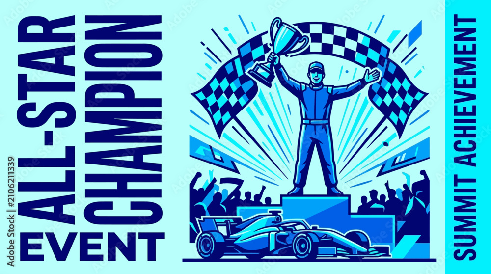 Fototapeta premium All-Star Champion Event Summit Achievement